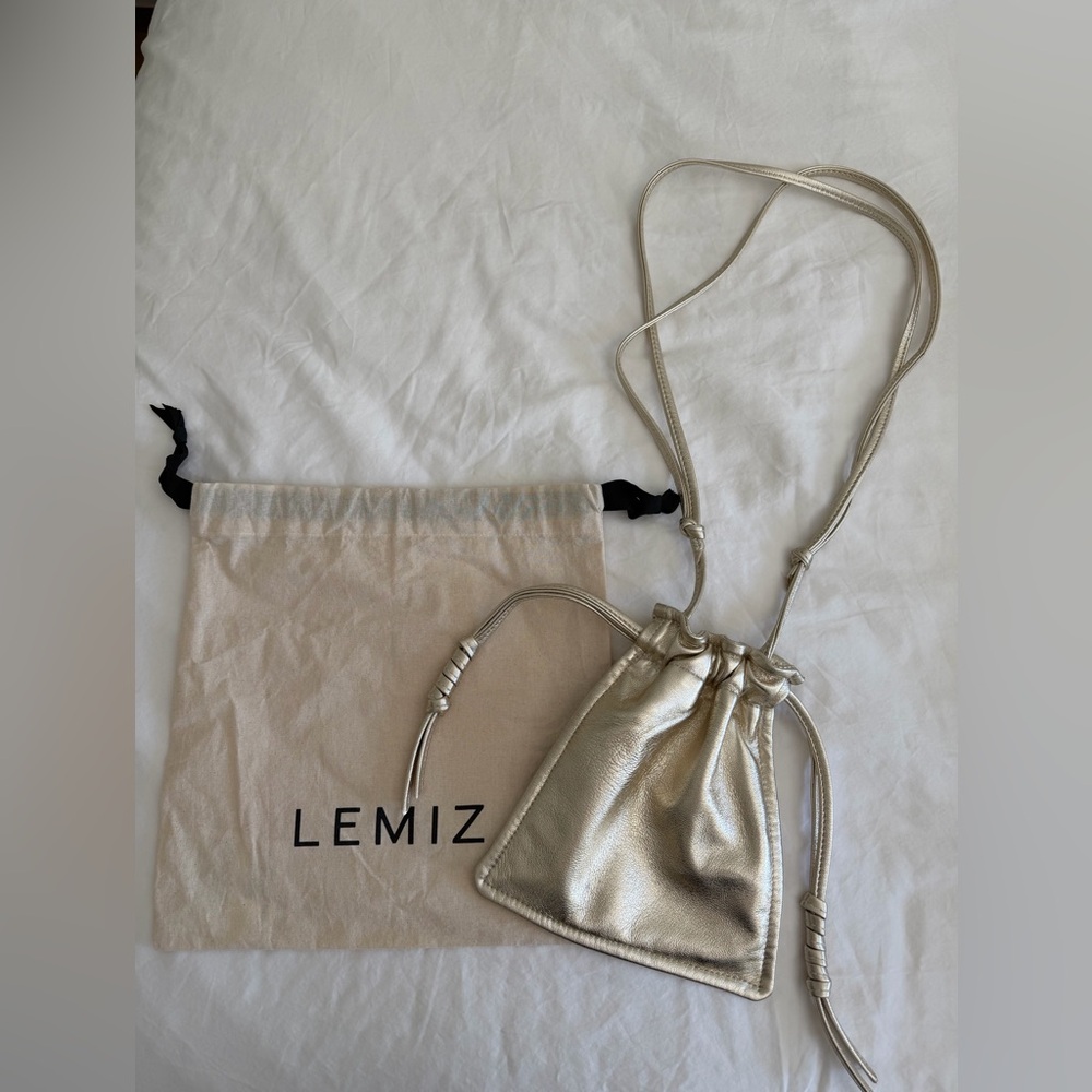 Le Miz Gold Adjustable Crossbody Pouch